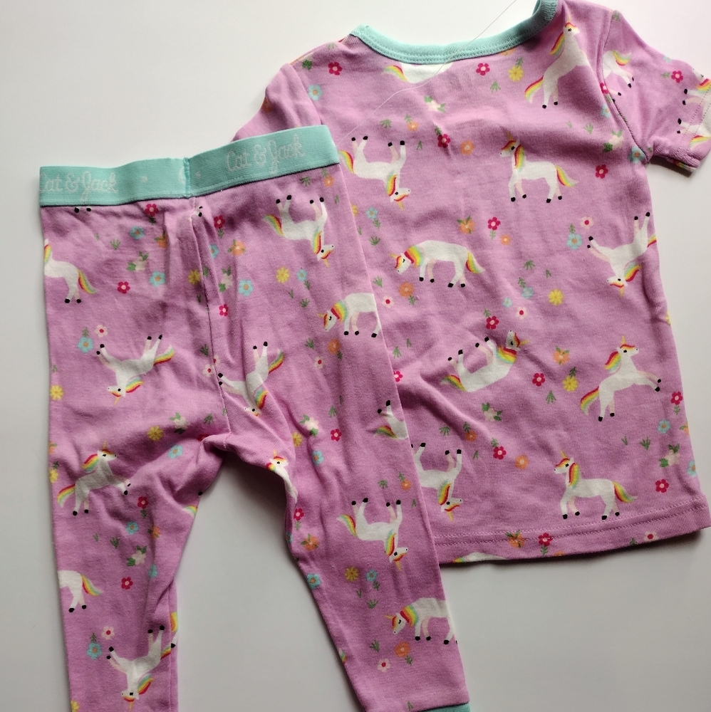 New Cat & Jack 18M Unicorn Pajamas Set - Picture 3 of 4
